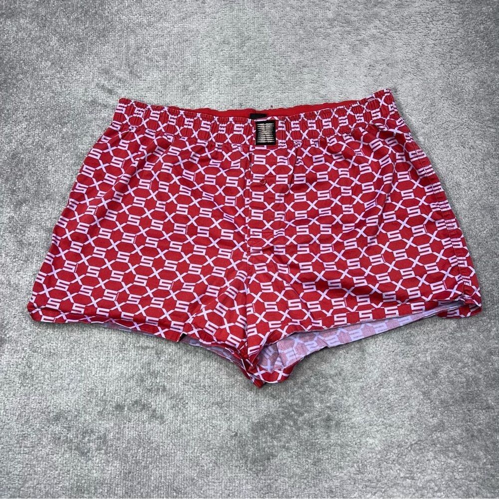 Savage X Fenty Women’s Boxer Shorts Red Size Large Pull On Loungewear Elastic